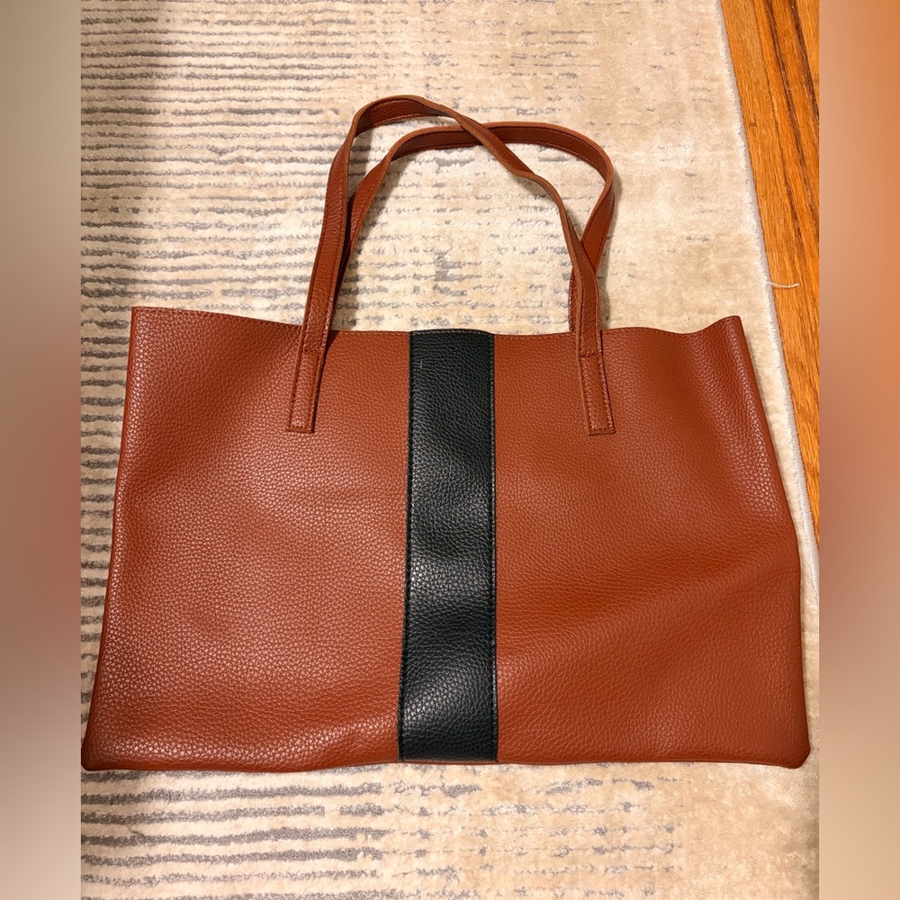 Vince Camuto Rich Brown Leather Tote